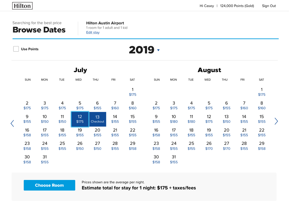 booking with flexible dates